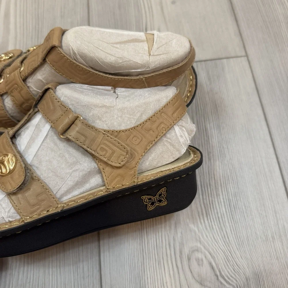 NEW Alegria Kleo Basically Amazing Tan Leather Wedge Sandals KLE-876 Womens 36 6